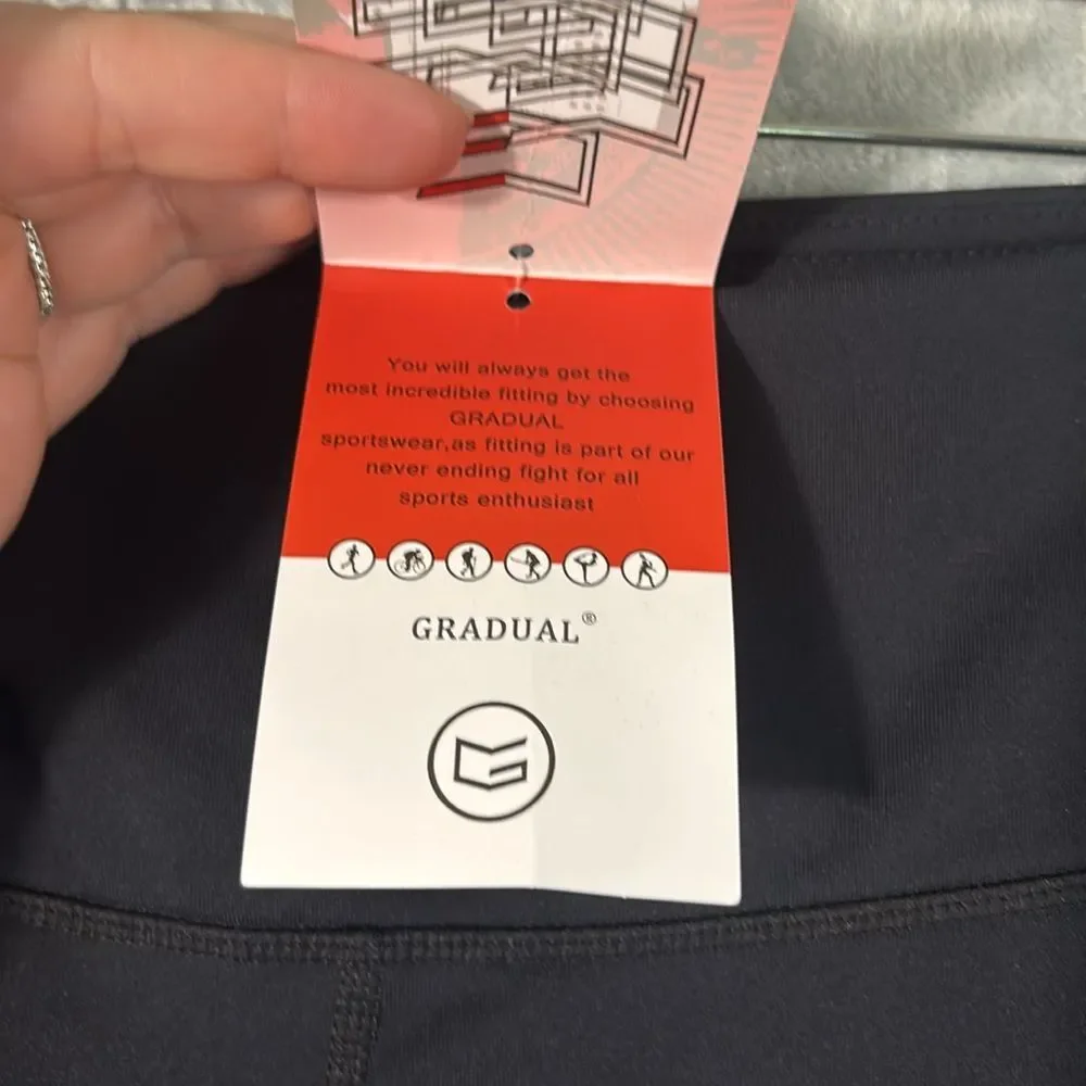 NWT New Gradual Black Leggings with pockets Size Large
